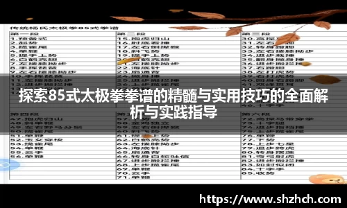 探索85式太极拳拳谱的精髓与实用技巧的全面解析与实践指导